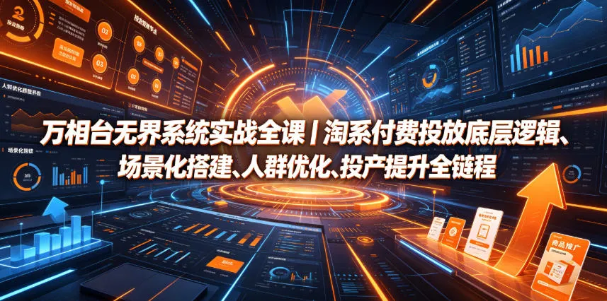 万相台无界系统实战全课｜淘系付费投放底层逻辑、场景化搭建、人群优化、投产提升全链路运营教程-豌豆轻创