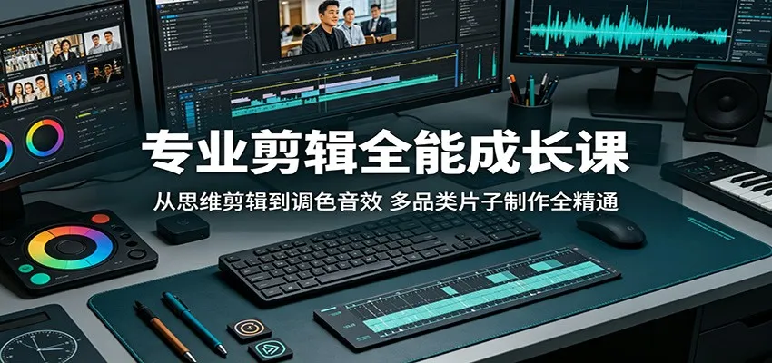 专业剪辑全能成长课：从思维剪辑到调色音效，多品类片子制作全精通-豌豆轻创