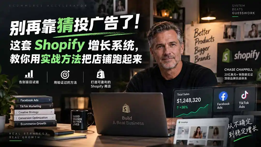 别再靠猜投广告了！这套 Shopify 增长系统，教你用实战方法把店铺跑起来【原创双语字幕】-豌豆轻创