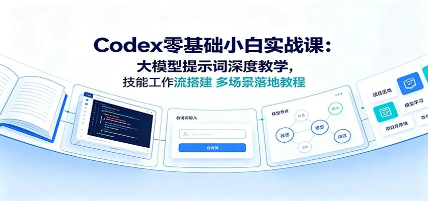 Codex零基础小白实战课:大模型提示词深度教学,技能工作流搭建多场景落地教程-豌豆轻创