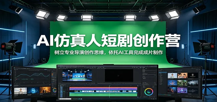AI仿真人短剧创作营：树立专业导演创作思维，依托AI工具完成成片制作-豌豆轻创