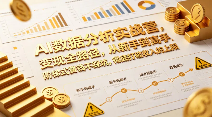 AI数据分析实战营，变现全路径，从新手到高手，阶梯式賺钱不踩坑，彻底打破收入的上限-豌豆轻创