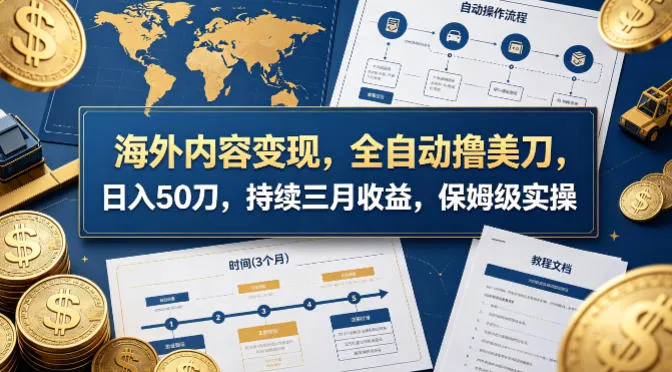 海外内容变现，全自动撸美刀，日入50刀，持续三月收益，保姆级实操【揭秘】-豌豆轻创