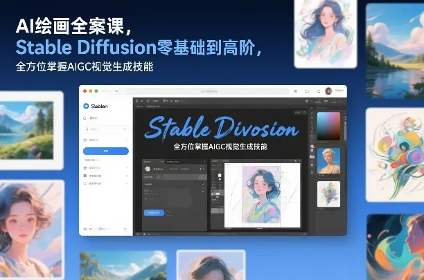 AI绘画全案课，Stable Diffusion零基础到高阶，全方位掌握AIGC视觉生成技能-轻创
