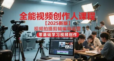 全能视频创作人课程【2025新版】视频拍摄剪辑编导运营,零基础学习视频创作(更新)-轻创