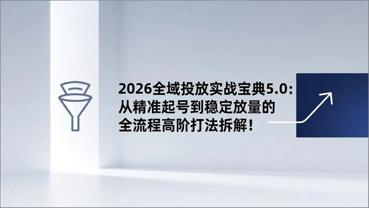 2026全域投放实战宝典5.0：从精准起号到稳定放量的全流程高阶打法拆解！-轻创