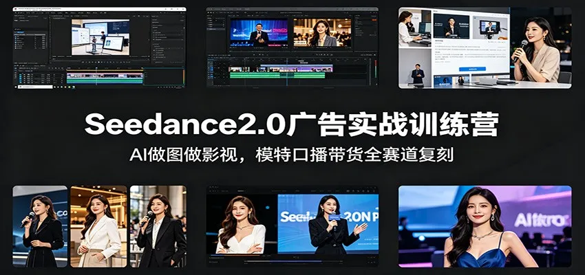 Seedance2.0广告实战训练营：AI做图做影视，模特口播带货全赛道复刻-豌豆轻创