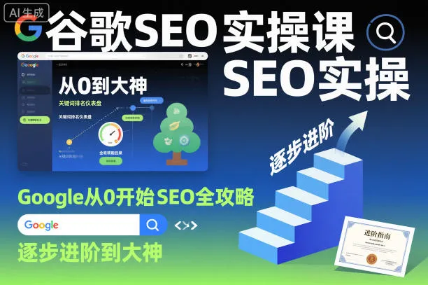 谷歌SEO实操课，Google从0开始SEO全攻略，逐步进阶到大神-轻创
