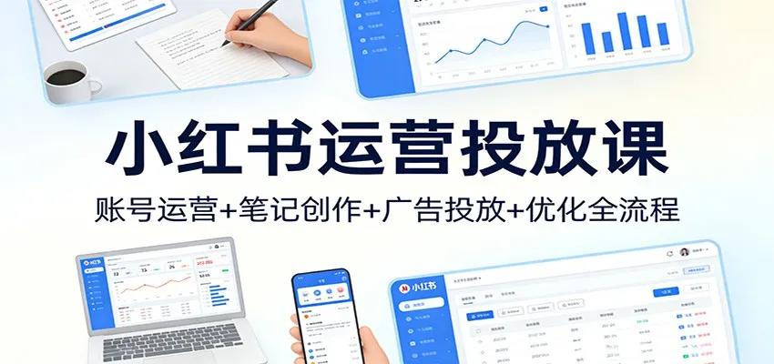 小红书运营投放课：账号运营+笔记创作+广告投放+优化全流程-豌豆轻创