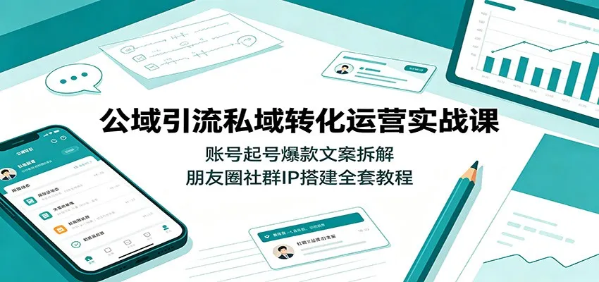 公域引流私域转化运营实战课:账号起号爆款文案拆解,朋友圈社群IP搭建全套教程-豌豆轻创