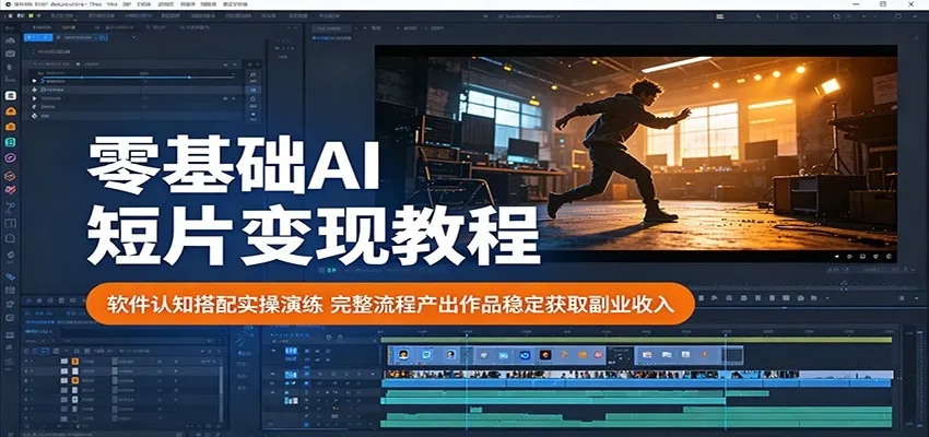 零基础AI短片变现教程：软件认知搭配实操演练，完整流程产出作品稳定获取副业收入-豌豆轻创