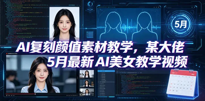 AI复刻颜值素材教学，某大佬5月最新AI美女教学视频，内含4月好物复刻教学-豌豆轻创