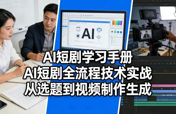 AI短剧学习手册，AI短剧全流程技术实战，从选题到视频制作生成-豌豆轻创