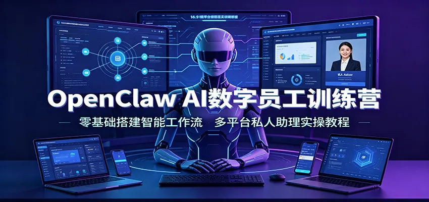OpenClaw AI数字员工训练营：零基础搭建智能工作流，多平台私人助理实操教程-豌豆轻创