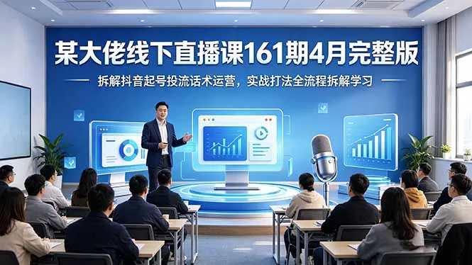 某大佬线下直播课161期4月完整版，拆解抖音起号投流话术运营，实战打法全流程拆解学习-豌豆轻创