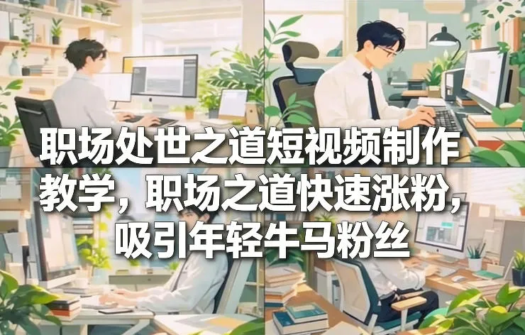 职场处世之道短视频制作教学，职场之道快速涨粉，吸引年轻牛马粉丝-轻创