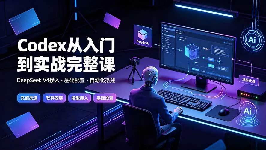 Codex从入门到实战完整课｜充值·安装·接入DeepSeek，记忆·插件·Skill·CLI·MCP全拆解-豌豆轻创