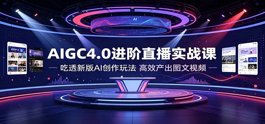AIGC4.0进阶直播实战课：吃透新版AI创作玩法，高效产出图文视频-豌豆轻创