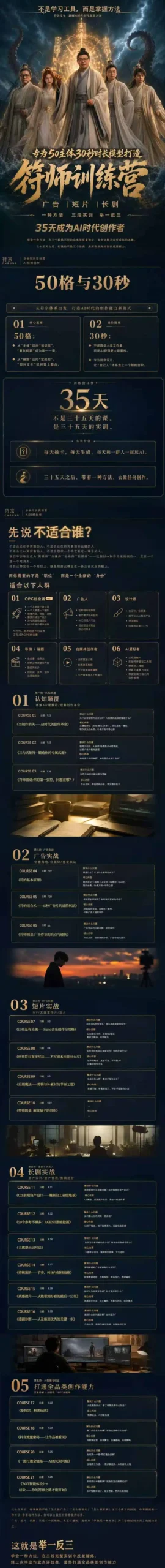 符师训练营-35天成为AI时代创作者，广告+短片+漫剧+智能体四大实战方向，掌握从创意到上线的完整工作流-豌豆轻创
