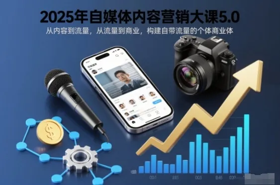 2025年自媒体内容营销大课5.0，从内容到流量，从流量到商业，构建自带流量的个体商业体-轻创