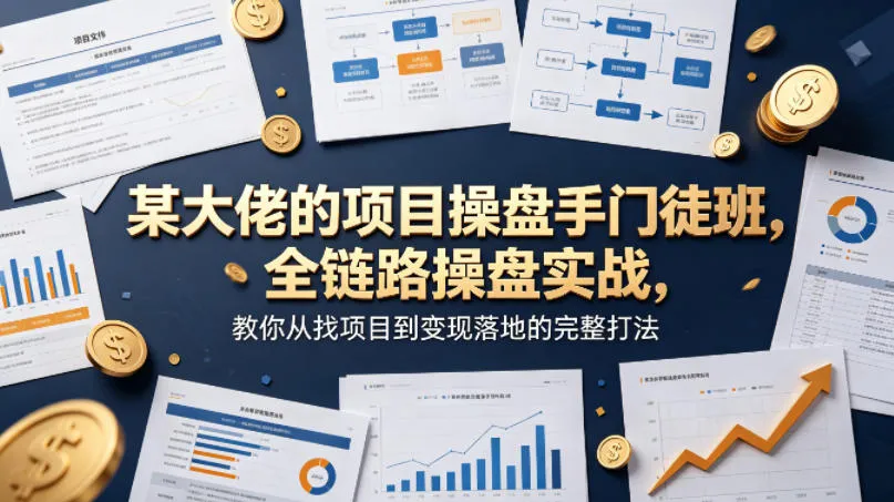 某大佬的项目操盘手门徒班，全链路操盘实战，教你从找项目到变现落地的完整打法-豌豆轻创