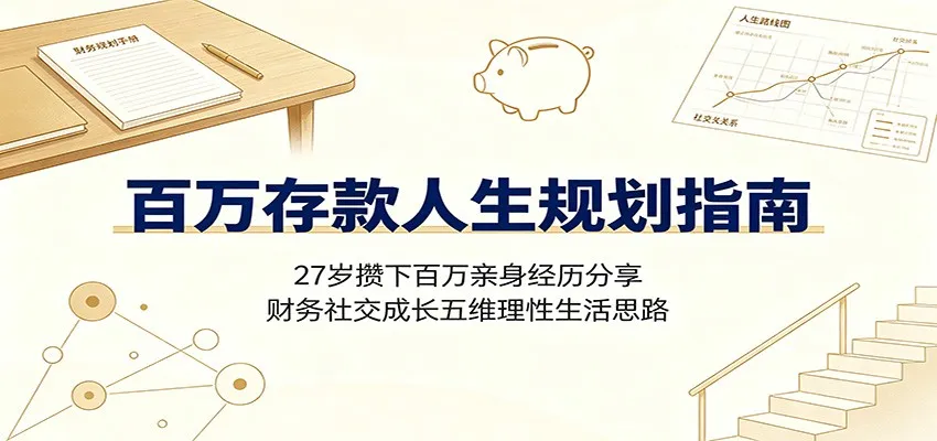百万存款人生规划指南：27岁攒下百万亲身经历分享，财务社交成长五维理性生活思路-豌豆轻创