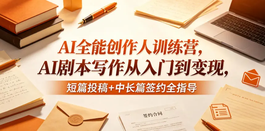 AI全能创作人训练营，AI剧本写作从入门到变现，短篇投稿+中长篇签约全指导-豌豆轻创