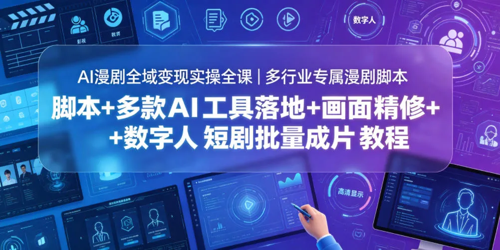 AI漫剧全域变现实操全课｜多行业专属漫剧脚本+多款AI工具落地+画面精修+数字人短剧批量成片全教程-豌豆轻创