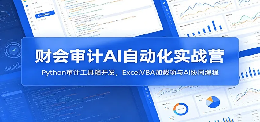 财会审计AI自动化实战营：Python审计工具箱开发，ExcelVBA加载项与AI协同编程-豌豆轻创