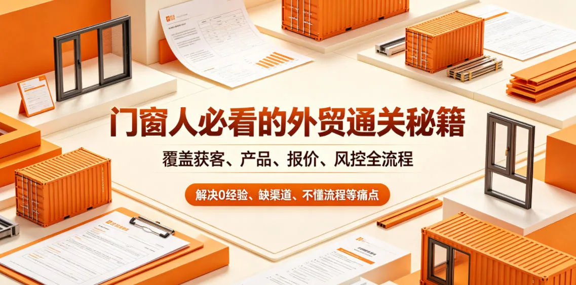 门窗人必看的外贸通关秘籍，块覆盖获客、产品、报价、风控全流程，解决0经验、缺渠道、不懂流程等痛点-豌豆轻创