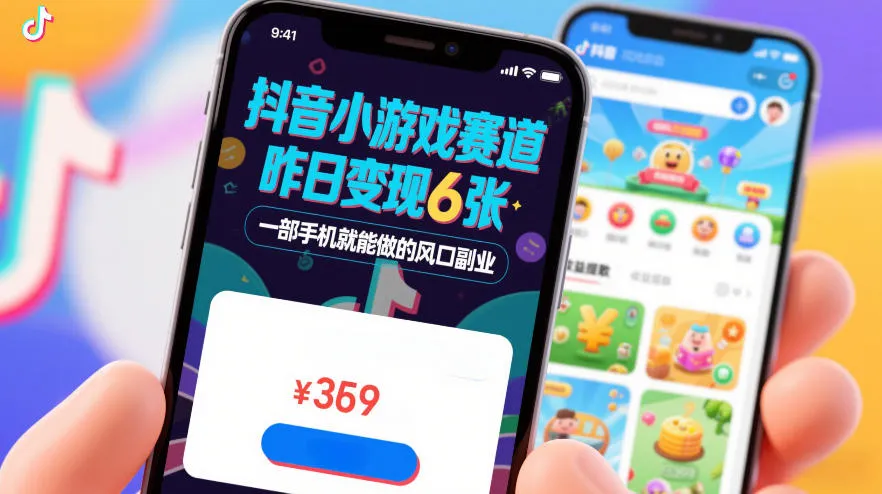 抖音小游戏赛道，昨日变现600+，零基础一部手机就能做的风口副业【揭秘】-轻创