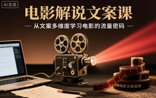 电影解说文案课,从文案多维度学习电影的流量密码-轻创