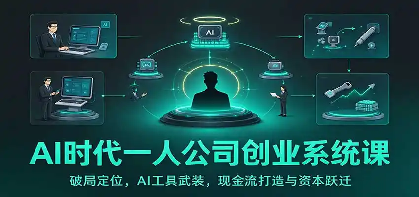AI时代一人公司创业系统课:破局定位,AI工具武装,现金流打造与资本跃迁-豌豆轻创