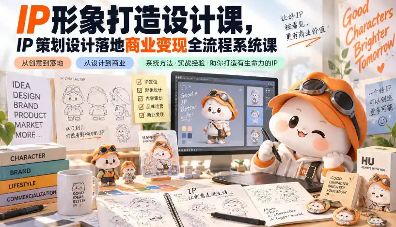 IP形象打造设计课，IP策划设计落地商业变现全流程系统课-豌豆轻创