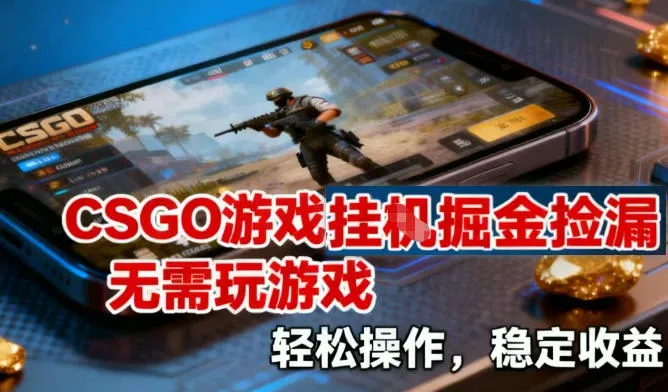 CSGO游戏挂G掘金捡漏，不需要玩游戏，操作简单，收益稳定【揭秘】-轻创