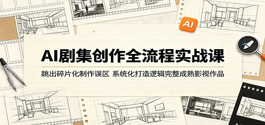 AI剧集创作全流程实战课：跳出碎片化制作误区，系统化打造逻辑完整成熟影视作品-豌豆轻创