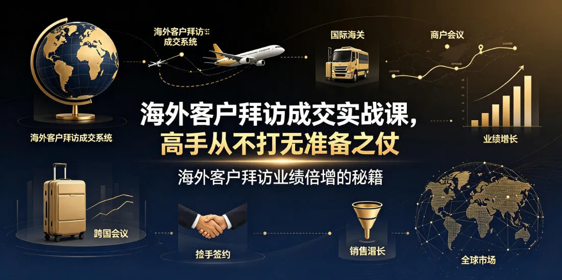 海外客户拜访成交实战课,高手从不打无准备之仗,海外客户拜访业绩倍增的秘籍-豌豆轻创