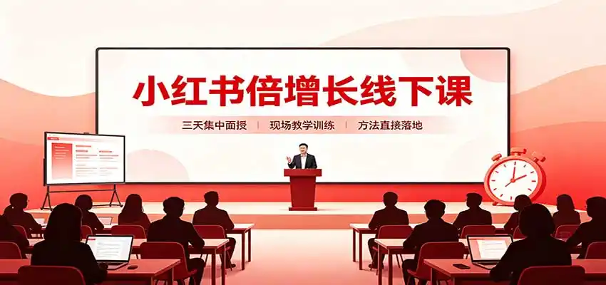小红书倍增长线下课：三天集中面授，拆解选品、素材制作与起号全链路-豌豆轻创