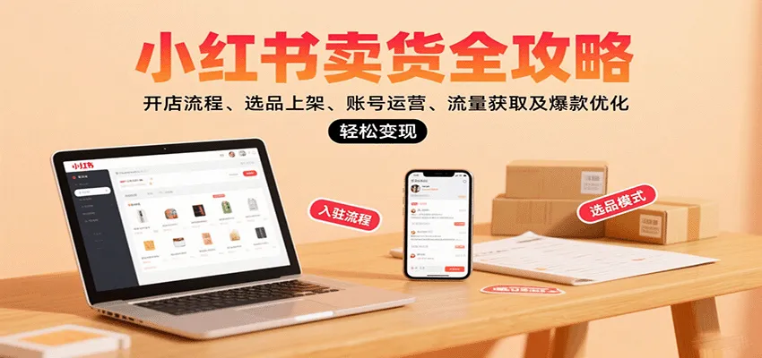 小红书卖货全攻略：开店流程、选品上架、账号运营、流量获取及爆款优化，轻松变现-轻创