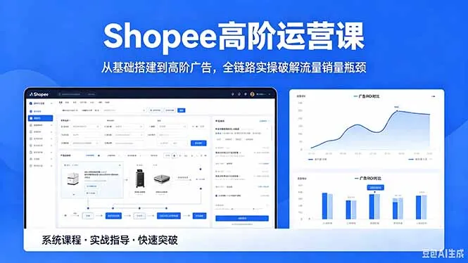 Shopee高阶运营课-2026年5月更新，从基础搭建到高阶广告，全链路实操破解流量销量瓶颈-豌豆轻创