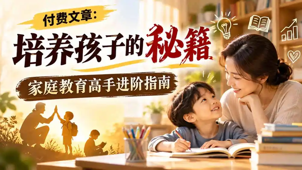 付费文章：培养孩子的秘籍，家庭教育高手进阶指南-豌豆轻创