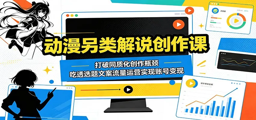 动漫另类解说创作课：打破同质化创作瓶颈，吃透选题文案流量运营实现账号变现-豌豆轻创