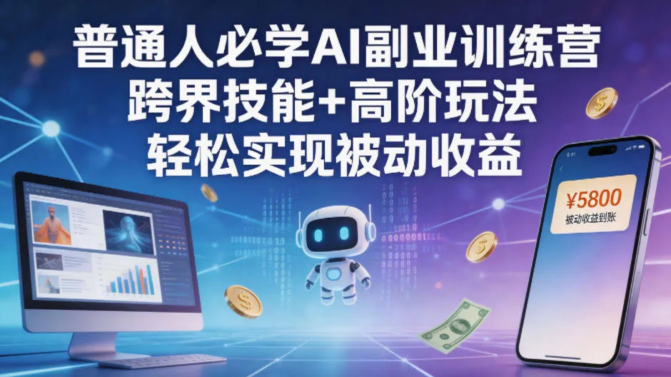 普通人必学AI副业训练营跨界技能+高阶玩法轻松实现被动收益-豌豆轻创