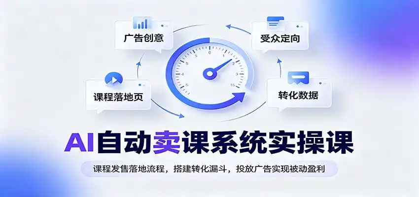 AI自动卖课系统实操课：课程发售落地流程，搭建转化漏斗，投放广告实现被动盈利-豌豆轻创