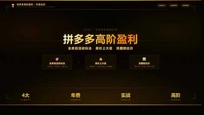 拼多多高阶盈利年费会员(更新3月31-豌豆轻创