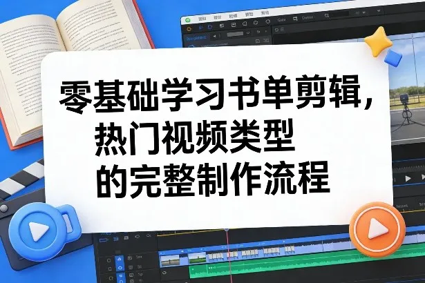零基础学习书单剪辑，热门视频类型的完整制作流程(更新2026)-轻创
