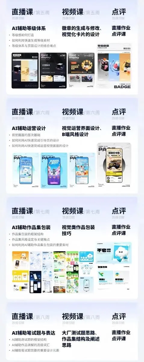AI+UI系统实战课：十周完整教学｜图标IP运营视觉｜笔试作品集交互动效全套落地教程-豌豆轻创