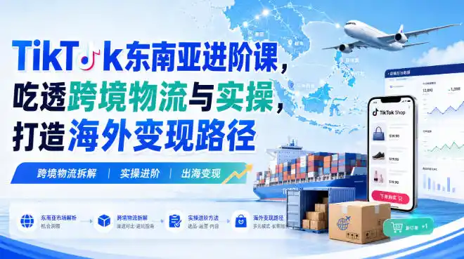 TikTok东南亚进阶课,吃透跨境物流与实操,打造海外变现路径-豌豆轻创