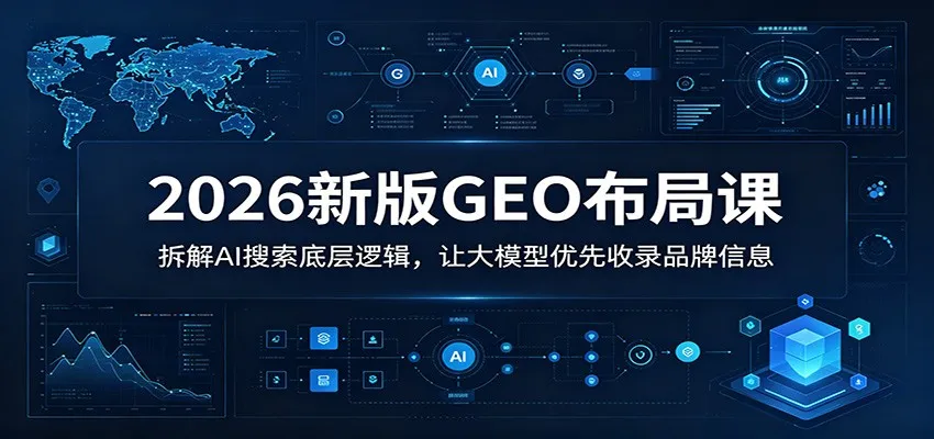 2026新版GEO布局课：拆解AI搜索底层逻辑，让大模型优先收录品牌信息-豌豆轻创