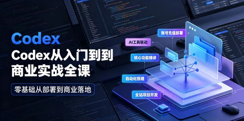 Codex从入门到商业实战全课｜账号充值部署、AI工具联动、核心功能精讲、自动化搭建、全站项目开发零基础教程-豌豆轻创